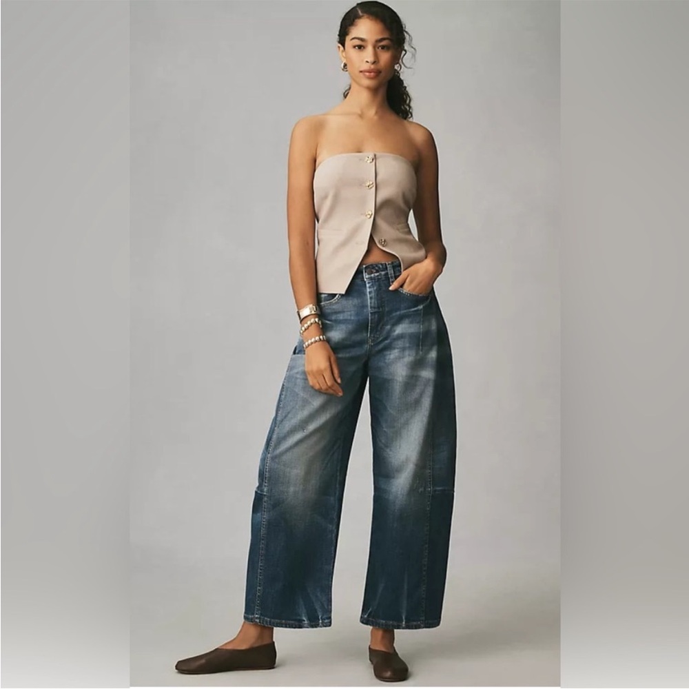 Anthropologie The Kenna Mid-Rise Heritage Barrel Jeans Size 31 NWT - Picture 4 of 16